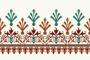 ikat bloemen paisley borduurwerk Aan wit achtergrond.ikat etnisch oosters patroon traditioneel.azteken stijl abstract vector illustratie.ontwerp voor textuur, stof, kleding, verpakking, decoratie, sarong, sjaal