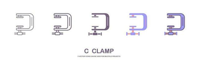 klem schets vector icoon. c klem icoon, vlak vector gemakkelijk element illustratie van bewerkbare industrie concept geïsoleerd beroerte Aan wit achtergrond