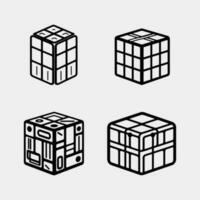 reeks van kinderen spelen blokken puzzel vector geïsoleerd Aan wit achtergrond