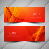 Abstracte heldere golvende elegante geplaatste banners vector