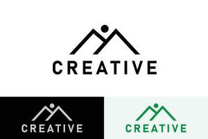 berg icoon combinatie logo met brief m. eerste brief m. monogram stijl logo ontwerp. creatief logo professioneel. gemakkelijk ontwerp bewerkbare vector