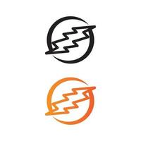 elektrische vector bliksem pictogram logo en symbolen
