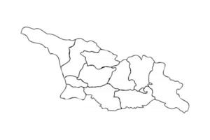 doodle kaart van georgië met staten vector