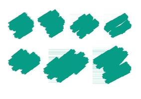 abstracte turquoise vorm grunge penseelstreek ingesteld met de hand geschilderd vector