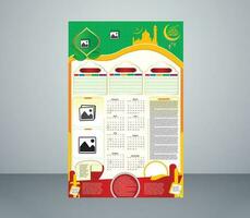 Ramadan schema 2024 voor gebed keer in Ramadan. Ramadan kareem timing 2021 kalender, Ramadan kalender schema - vasten, iftar en gebed tijd tafel vector