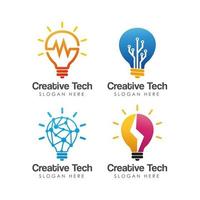 lamp tech logo pictogram ontwerpsjabloon vector