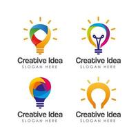 creatief idee lamp pictogram logo ontwerp vector