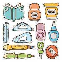 handgetekende cartoon doodle school item collectie vector