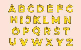 schattig eend alfabet dier doopvont kleurrijk brief vector