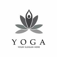 yoga logo lijn kunst ontwerp vector