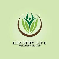 gezond leven logo lijn kunst ontwerp vector