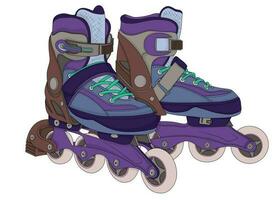 rol schaatsen. sport- schoenen voor professioneel rol het schaatsen. kleur illustratie. gedetailleerd tekening. vector