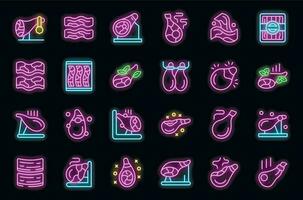 Jamon pictogrammen reeks vector neon