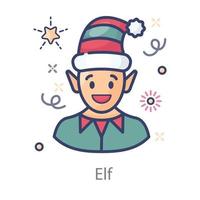 elf kerstman in modern vector