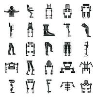 exoskelet pictogrammen reeks gemakkelijk vector. lichaam cyber vector