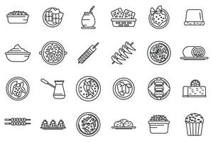braziliaans culinaire pictogrammen reeks schets vector. rijst- bord vector