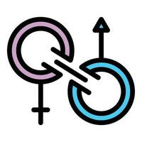 geslacht identiteit genderqueer icoon vector vlak