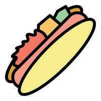 Duitse hotdog icoon vector vlak