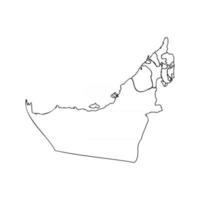 doodle kaart van verenigde arabische emiraten met staten vector