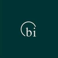 bi eerste monogram logo met cirkel stijl ontwerp vector