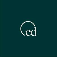 ed eerste monogram logo met cirkel stijl ontwerp vector