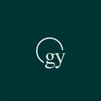 gy eerste monogram logo met cirkel stijl ontwerp vector