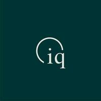 iq eerste monogram logo met cirkel stijl ontwerp vector