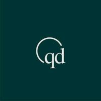 qd eerste monogram logo met cirkel stijl ontwerp vector
