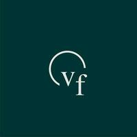 vf eerste monogram logo met cirkel stijl ontwerp vector