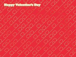Valentijnsdag vector achtergrond met een glanzend gouden hart patroon op een rode achtergrond