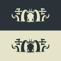 Octopus of kraken Holding hijs- een drietand in de zee of water logo ontwerp illustratie vector