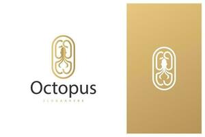 gemakkelijk minimaal luxe Octopus embleem logo ontwerp in goud kleur vector