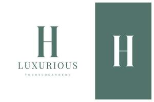 elegant gemakkelijk minimaal luxe serif doopvont alfabet brief h logo ontwerp vector