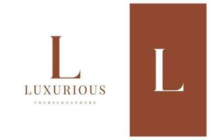 elegant gemakkelijk minimaal luxe serif doopvont alfabet brief l logo ontwerp vector