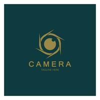 fotografie camera logo pictogram vector ontwerpsjabloon geïsoleerd op zwarte achtergrond