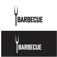 gemakkelijk barbecue wijnoogst heet grill, met gekruiste vlammen en spatel. logo voor restaurant, insigne, cafe en balk.vector vector