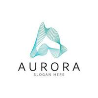 Aurora logo ontwerp icoon illustratie vector sjabloon