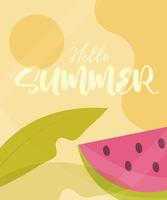 hallo zomerbanner tropisch watermeloen fruit seizoen vakanties reisconcept vector