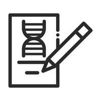 genetische potlood studie laboratorium wetenschap en onderzoek lijn stijlicoon vector