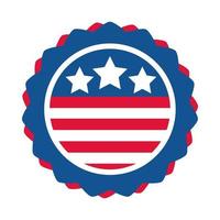 4 juli onafhankelijkheidsdag Amerikaanse vlag embleem nationaal ontwerp platte stijlicoon vector