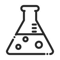 reageerbuis biologie studie laboratorium wetenschap en onderzoek lijn stijlicoon vector