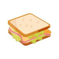 sandwich snack fastfood vlakke stijlicoon vector