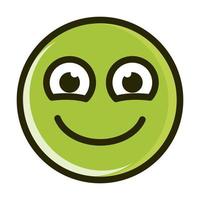 grappige smiley gelukkig emoticon gezichtsuitdrukking lijn en vul icoon vector
