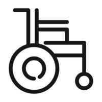 rolstoel handicap apparatuur medische en gezondheidszorg lijn stijlicoon vector