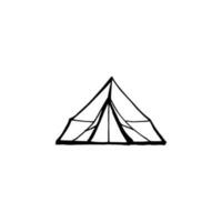 camping tent. hand- tekening schetsen vector illustratie geïsoleerd Aan wit achtergrond