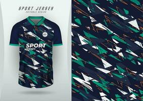 achtergrond voor sport- Jersey, voetbal Jersey, rennen Jersey, racing Jersey, groen en marine driehoeken. vector