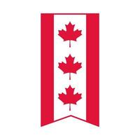 canada day canadese vlag gors decoratie embleem vlakke stijlicoon vector