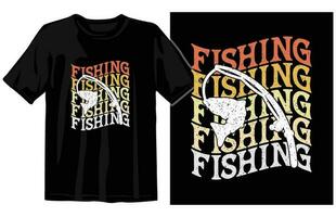 visvangst t overhemd ontwerp vector, wijnoogst visvangst t-shirt grafisch illustratie, visvangst vector