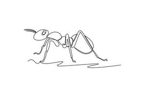 doorlopend een lijn tekening insecten concept. single lijn trek ontwerp vector grafisch illustratie.