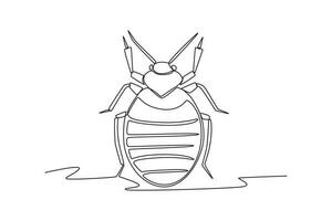 doorlopend een lijn tekening insecten concept. single lijn trek ontwerp vector grafisch illustratie.